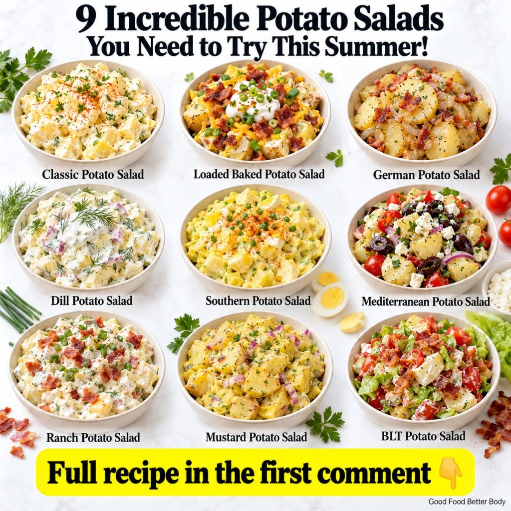 A bowl of classic creamy potato salad garnished with fresh chopped parsley and a sprinkle of paprika on a rustic wooden