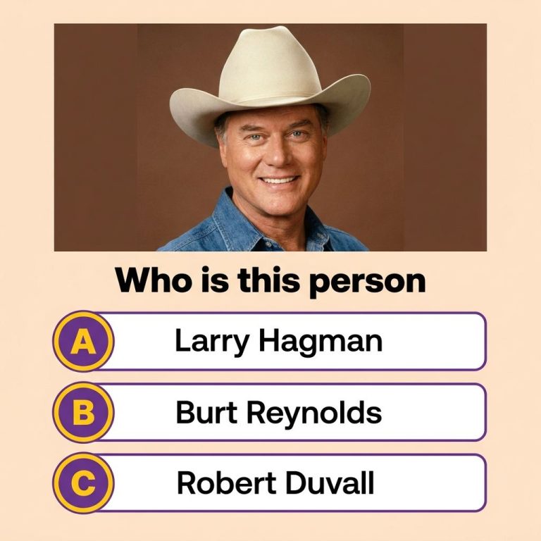 Larry Hagman in his iconic role as J R Ewing wearing a cowboy hat and a suit with a smirk The background is a subtle dee
