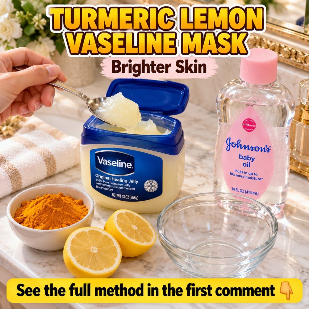 A close-up of a small bowl containing a mixture of yellow turmeric lemon juice and a dollop of petroleum jelly with a mi