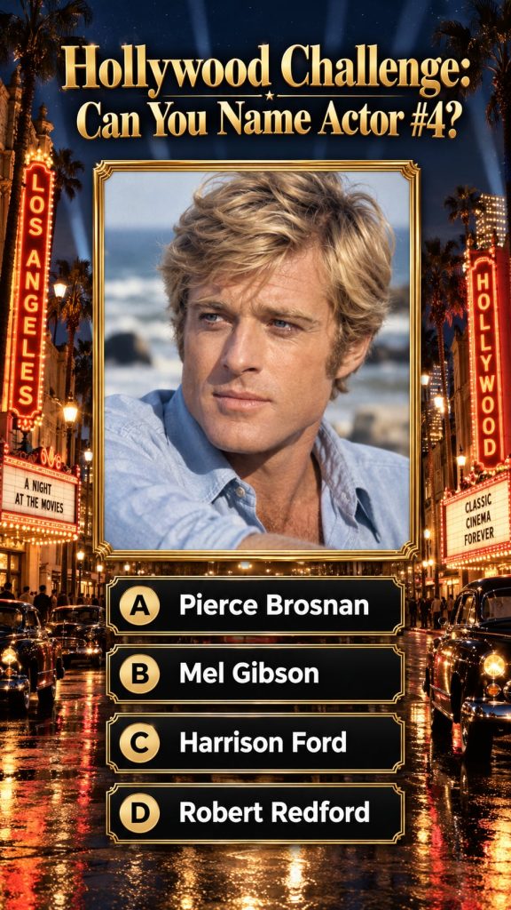 A quiz image asking to identify actor 4 with multiple choice options A B C D
