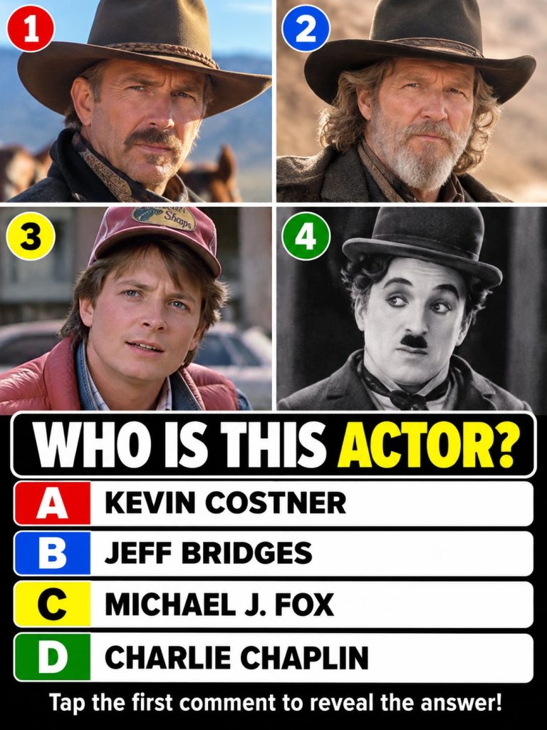 A quiz image showing four classic Hollywood male actors faces arranged in a grid with one of them being Humphrey Bogart 