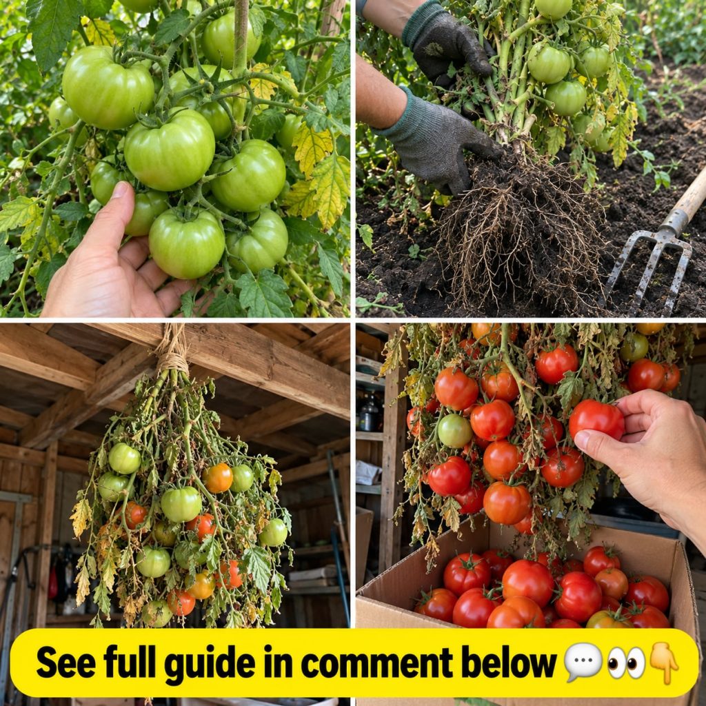 A pile of ripe red tomatoes on a wooden surface suggesting a successful post-frost harvest
