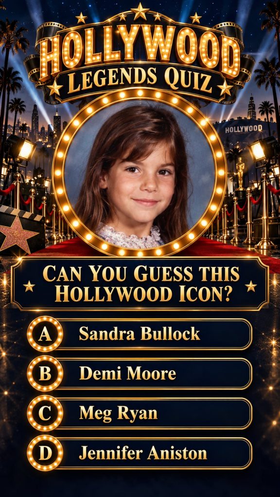A school photo of a young girl who would become a famous Hollywood actress showing her big brown eyes and sweet smile