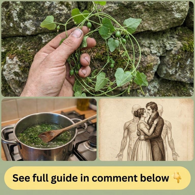 Close-up of wild cucumber fruit and leaves on a vine with a rustic background highlighting its natural beauty