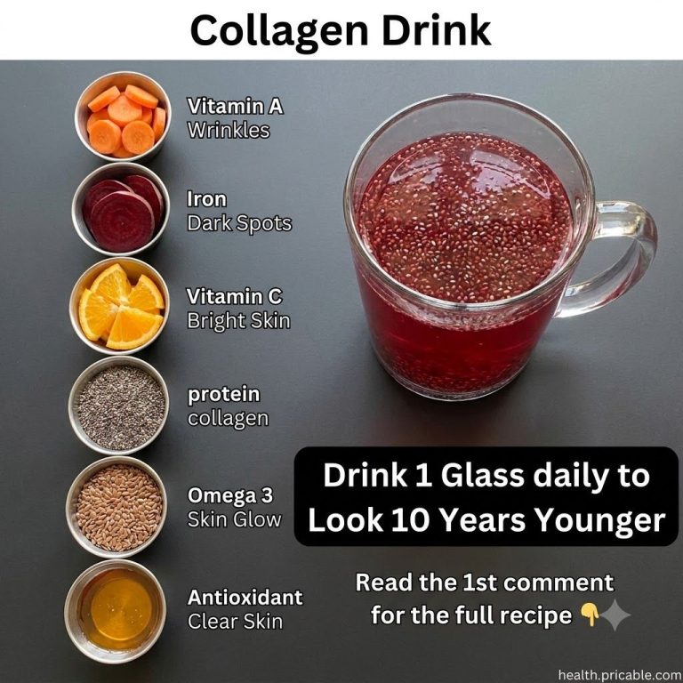 A glass of a light pink collagen drink with lemon slices ready to be consumed The drink looks refreshing and appealing