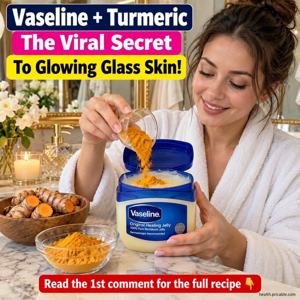 A small bowl with a yellow Vaseline and turmeric paste with a spoon mixing it