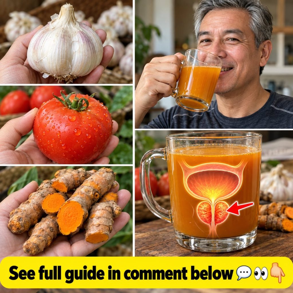 A still life composition of fresh garlic cloves ripe red tomatoes and vibrant orange turmeric roots on a rustic wooden t