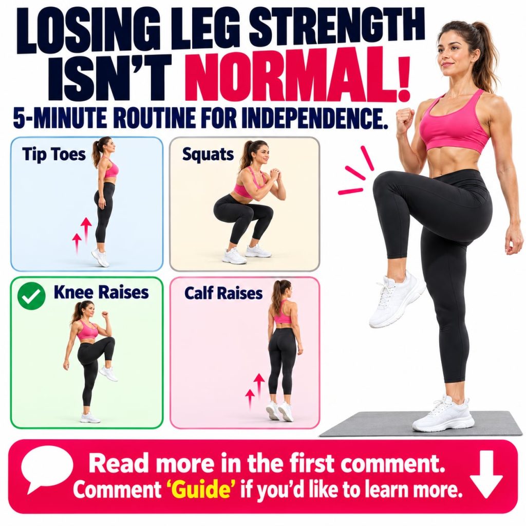 A person struggling to get up from a couch indicating loss of leg strength