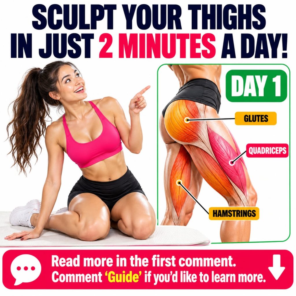 A woman performing a simple effective thigh-toning exercise with correct form in a bright clean home workout setting