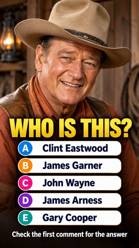 A close-up portrait of a rugged iconic classic Western actor possibly Clint Eastwood looking intensely at the camera wit