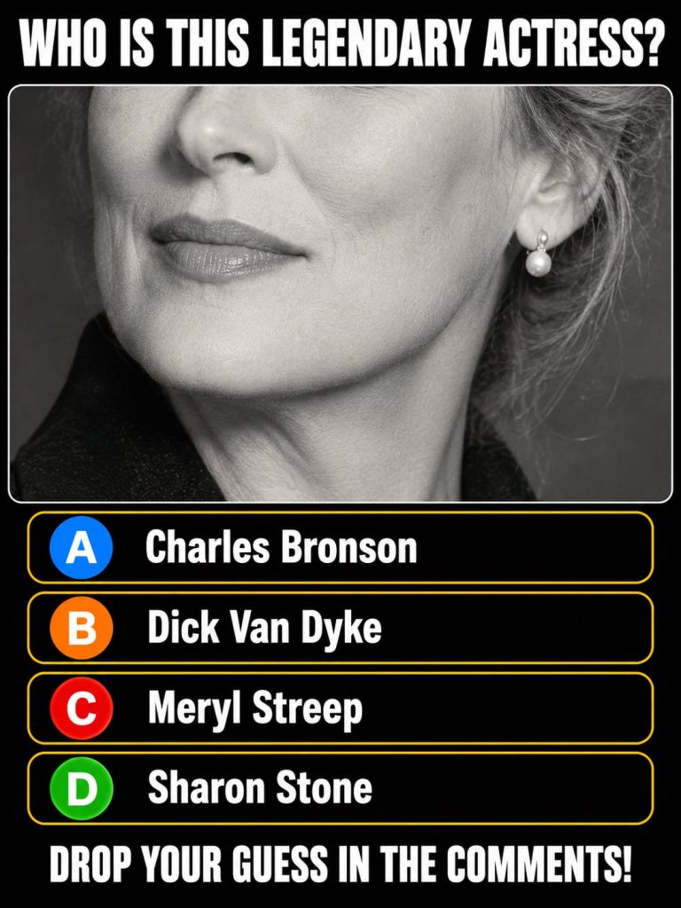 A close-up stylized black and white quiz image of a classic Hollywood actress featuring her distinctive eyes and eyebrow