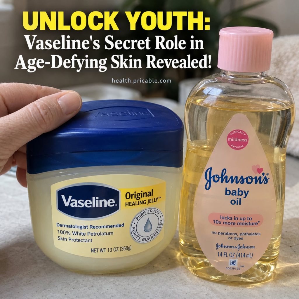 A small elegant glass jar filled with a creamy white Vaseline-based anti-aging balm with a soft glowing light illuminati