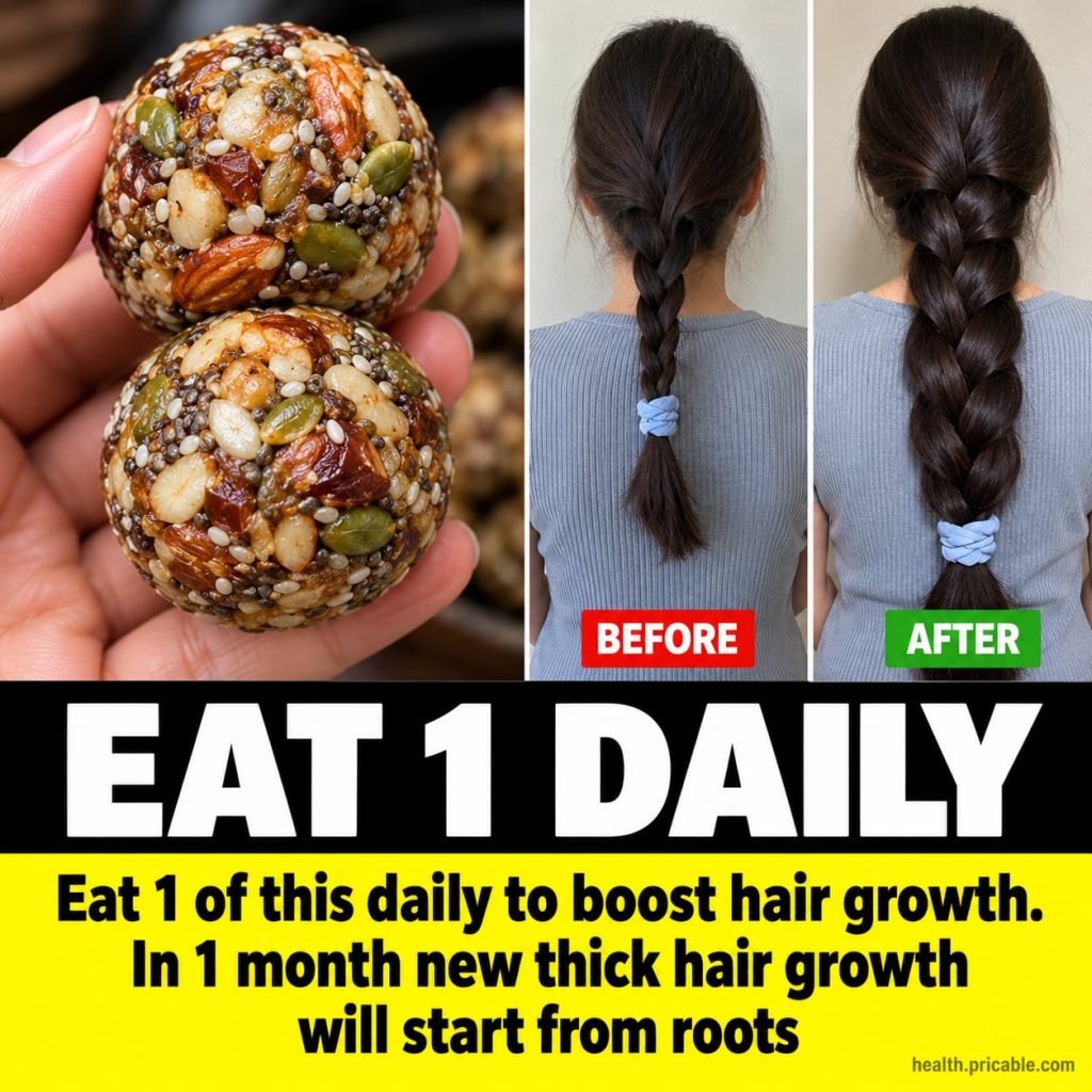 A close-up of small bite-sized energy balls or beauty bites on a plate possibly with some chia seeds or nuts visible The