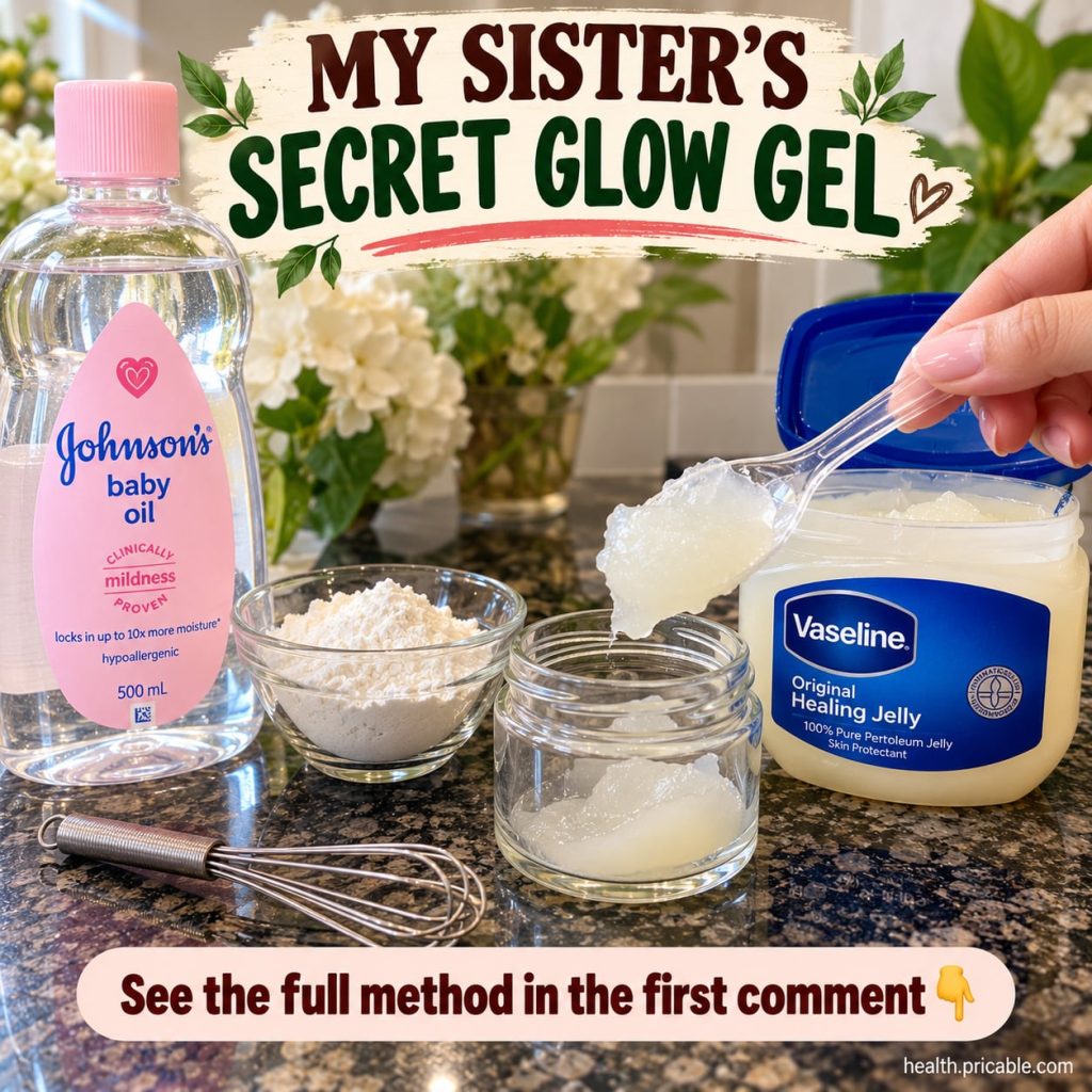 A small clear glass jar filled with the prepared DIY Vaseline Glow Gel The gel has a soft translucent slightly yellowish