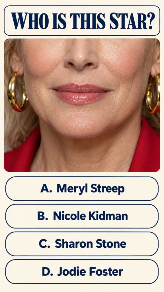 A close-up of a captivating smile of a classic Hollywood actress with a hint of mystery to encourage guessing