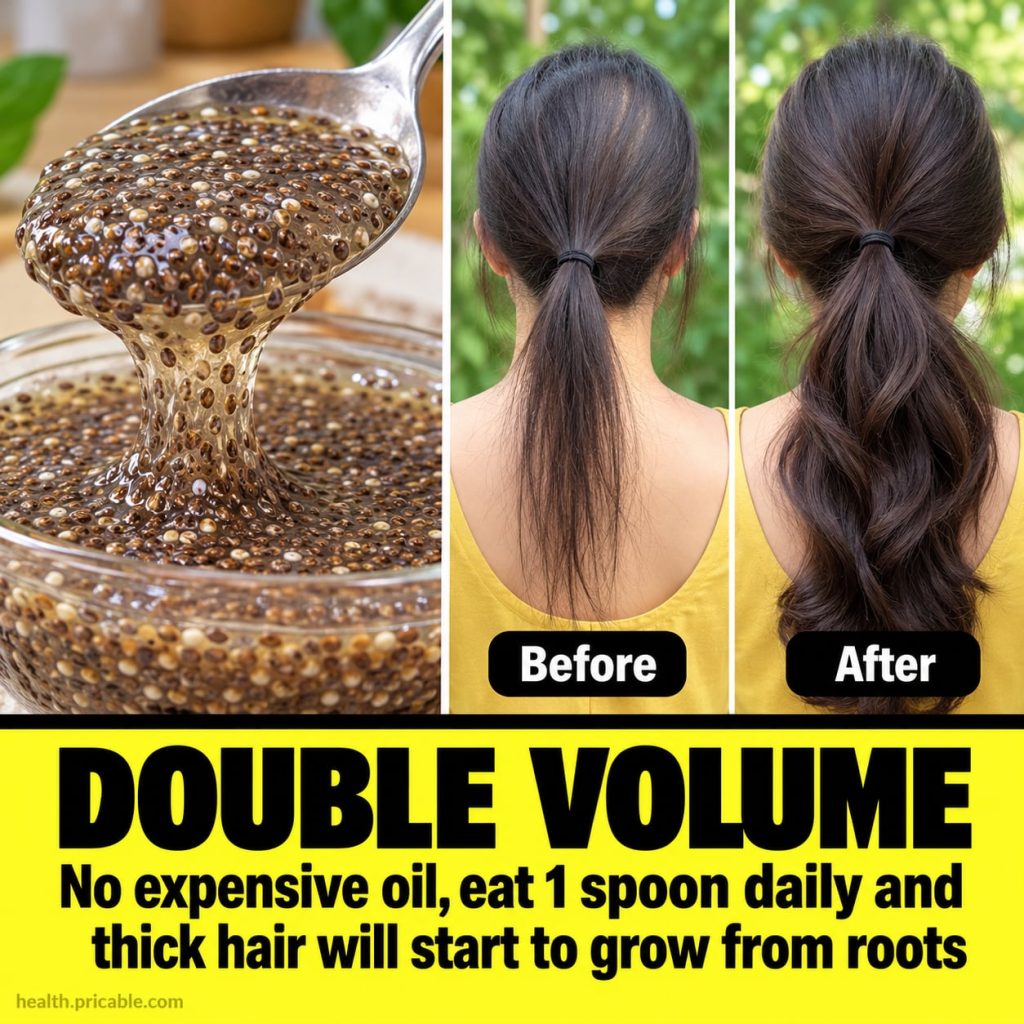 A woman adding a spoonful of beauty powder to a smoothie or yogurt representing daily consumption for hair health
