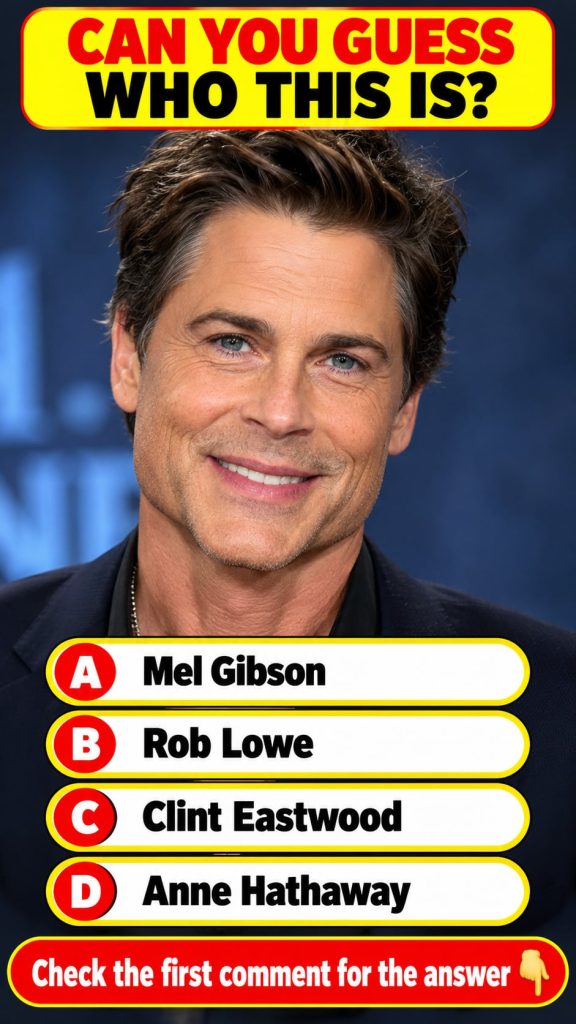 A striking high-quality portrait of actor Rob Lowe mid-shot looking charismatic and recognizable