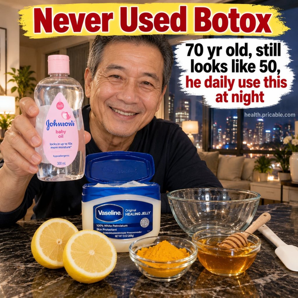 A serene image of an older woman applying a facial oil to her face at night with a soft glow from a bedside lamp