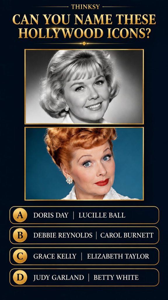 Two classic Hollywood legends one male and one female side-by-side in elegant timeless poses evoking the golden age of c