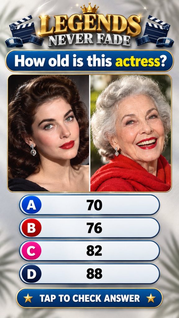 An iconic Hollywood actress in her later years looking elegant and poised