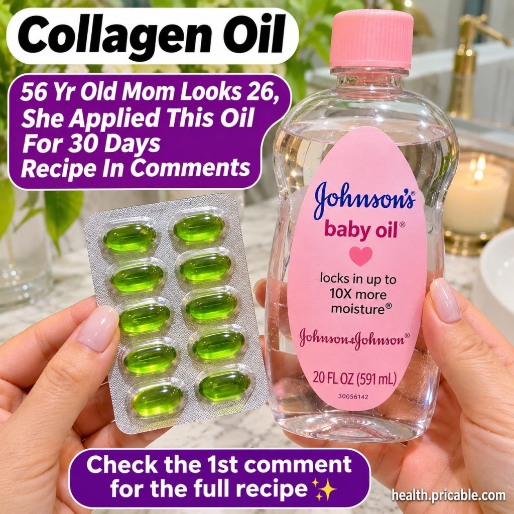 A woman in her 50s with glowing youthful skin gently applying a facial oil to her cheek The light is soft and warm highl