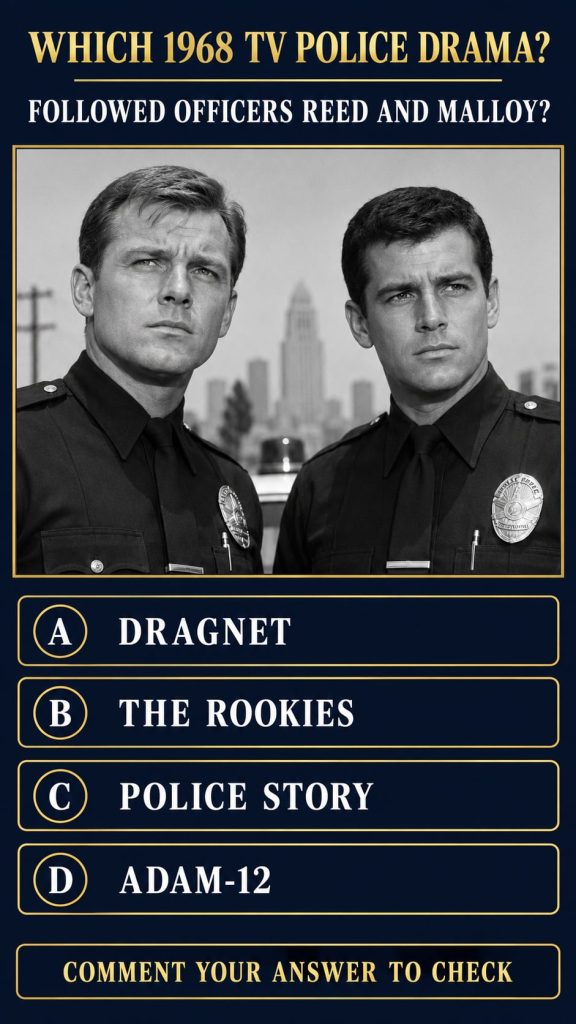 A vintage 1960s LAPD patrol car similar to the one used in Adam-12 with two police officers Reed and Malloy lookalikes s