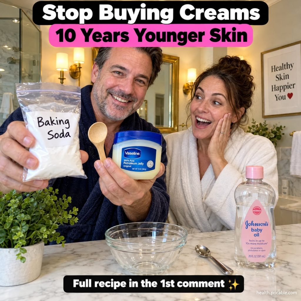 Close-up of a small bowl containing a creamy white paste with a jar of Vaseline and a box of baking soda in the soft foc