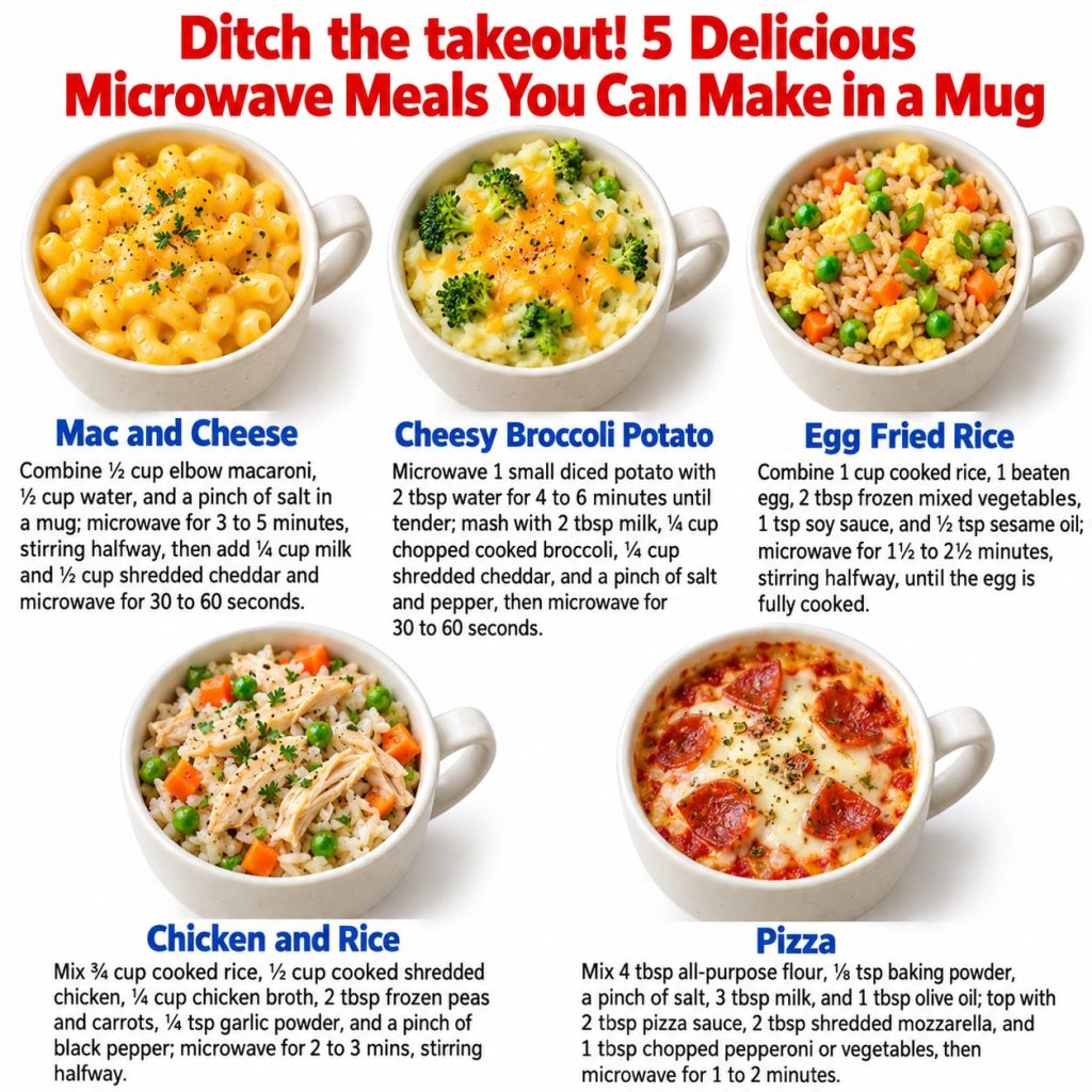 A close-up shot of a steaming mug filled with fluffy scrambled eggs topped with fresh chives and a sprinkle of cheese on