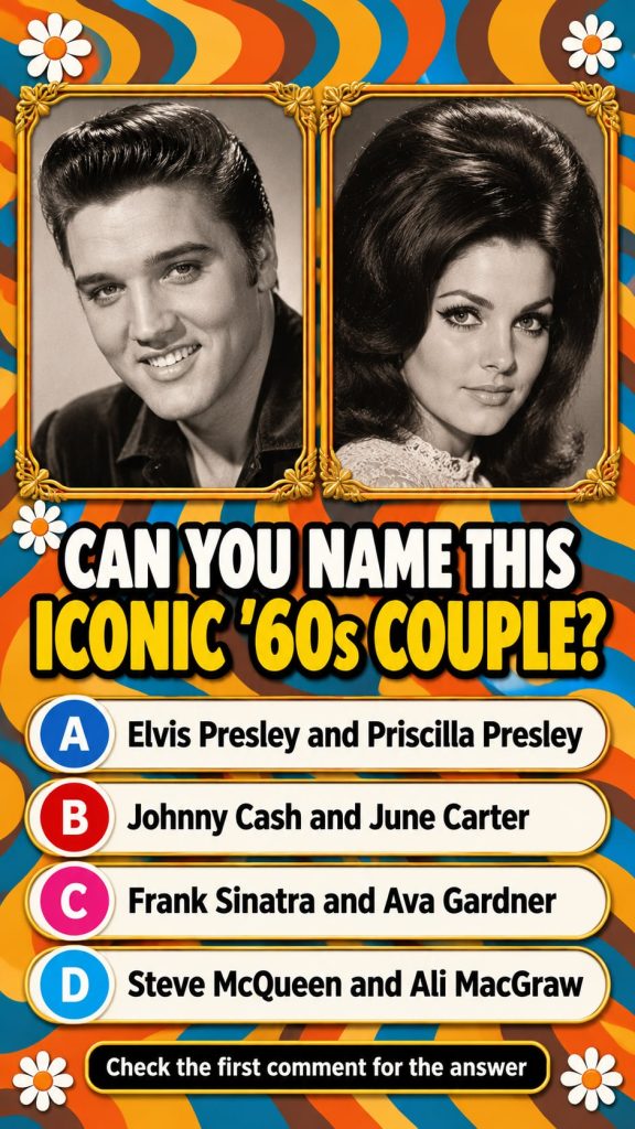 Elvis and Priscilla Presley on their wedding day dressed in their wedding attire Elvis is in a black tuxedo and Priscill