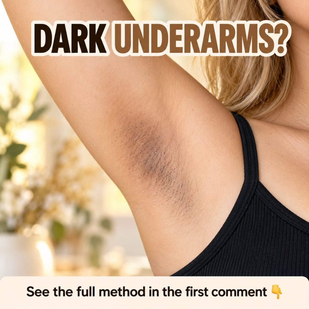 A close-up image showing a person gently applying a natural homemade paste or serum to their underarm highlighting natur