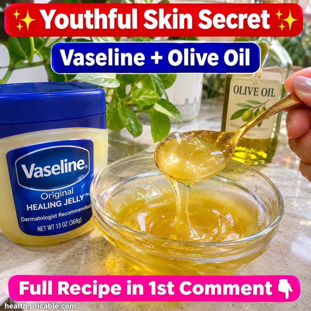 A small glass jar with a mixture of Vaseline and olive oil with a fresh olive branch next to it The texture should look