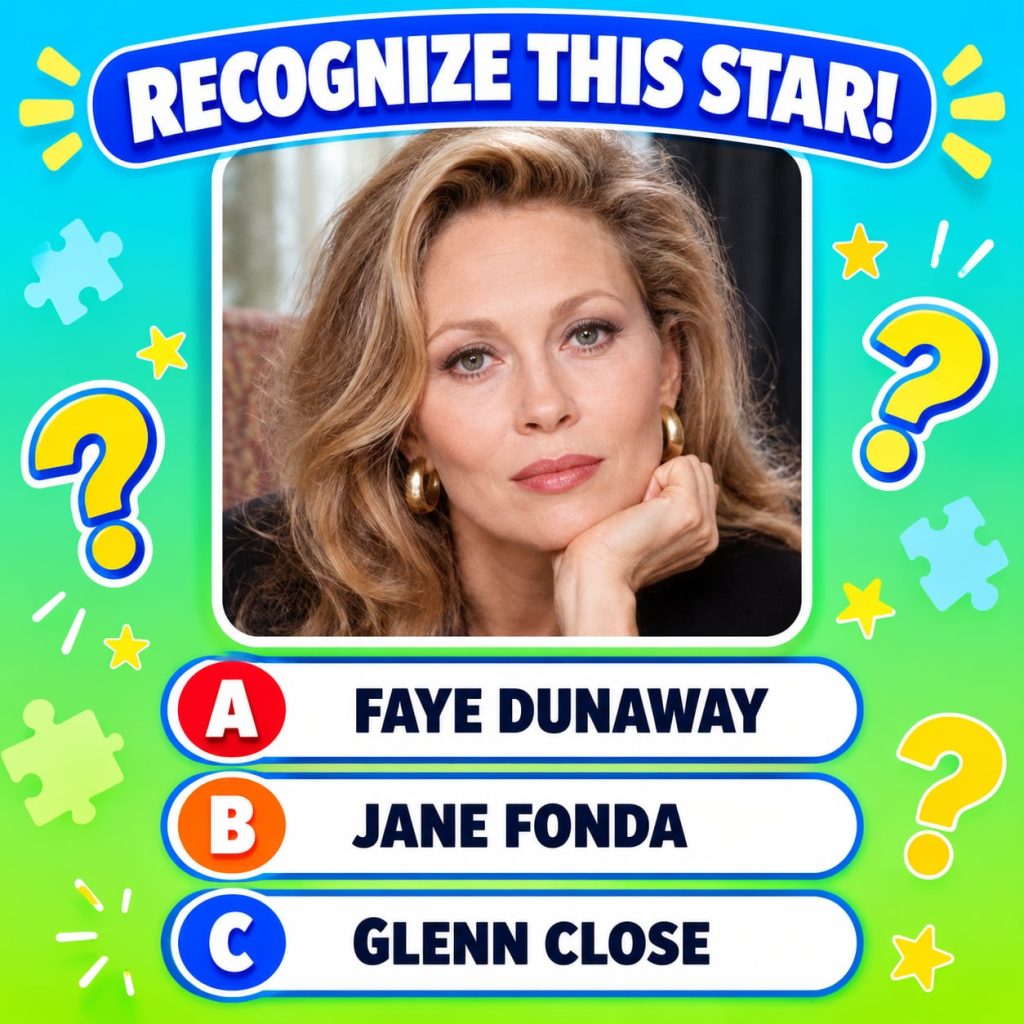 A vintage-style quiz image featuring a black and white portrait of Audrey Hepburn with four multiple-choice options belo