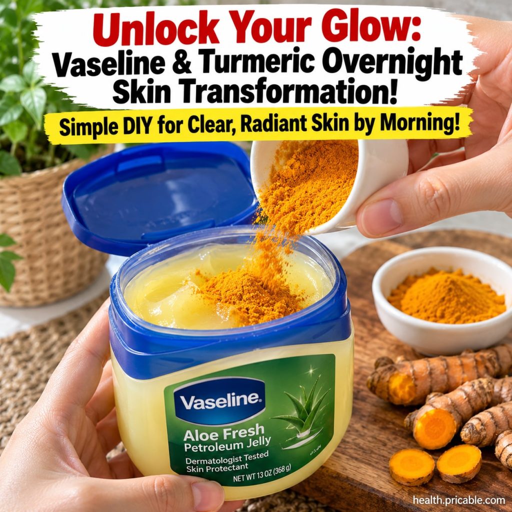 A small glass bowl containing a yellow paste made of Vaseline and turmeric powder with a jar of Vaseline and a small bow
