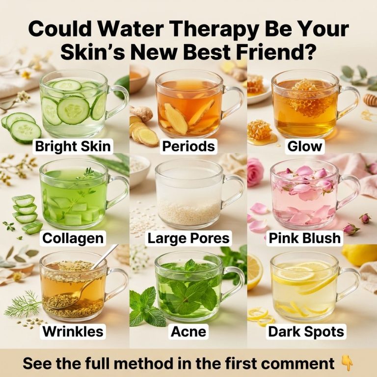 A refreshing glass of infused water with slices of lemon cucumber and mint next to fresh ingredients and a radiant-looki