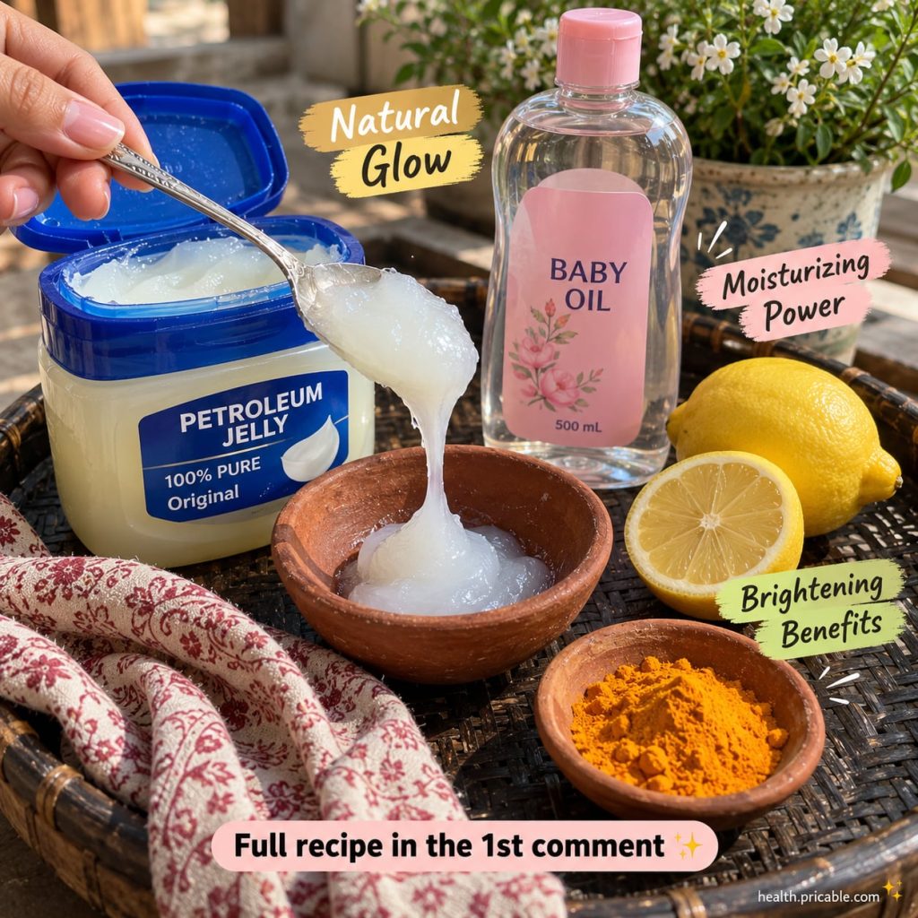 A small bowl containing a yellow-orange paste made from Vaseline lemon and turmeric with a lemon wedge and a spoonful of