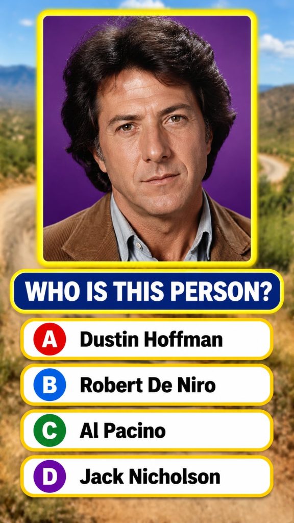 A headshot of Dustin Hoffman a distinguished male actor with a thoughtful expression