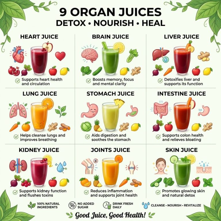 A collection of fresh colorful fruits and vegetables kale spinach beets carrots citrus ginger berries arranged around a 