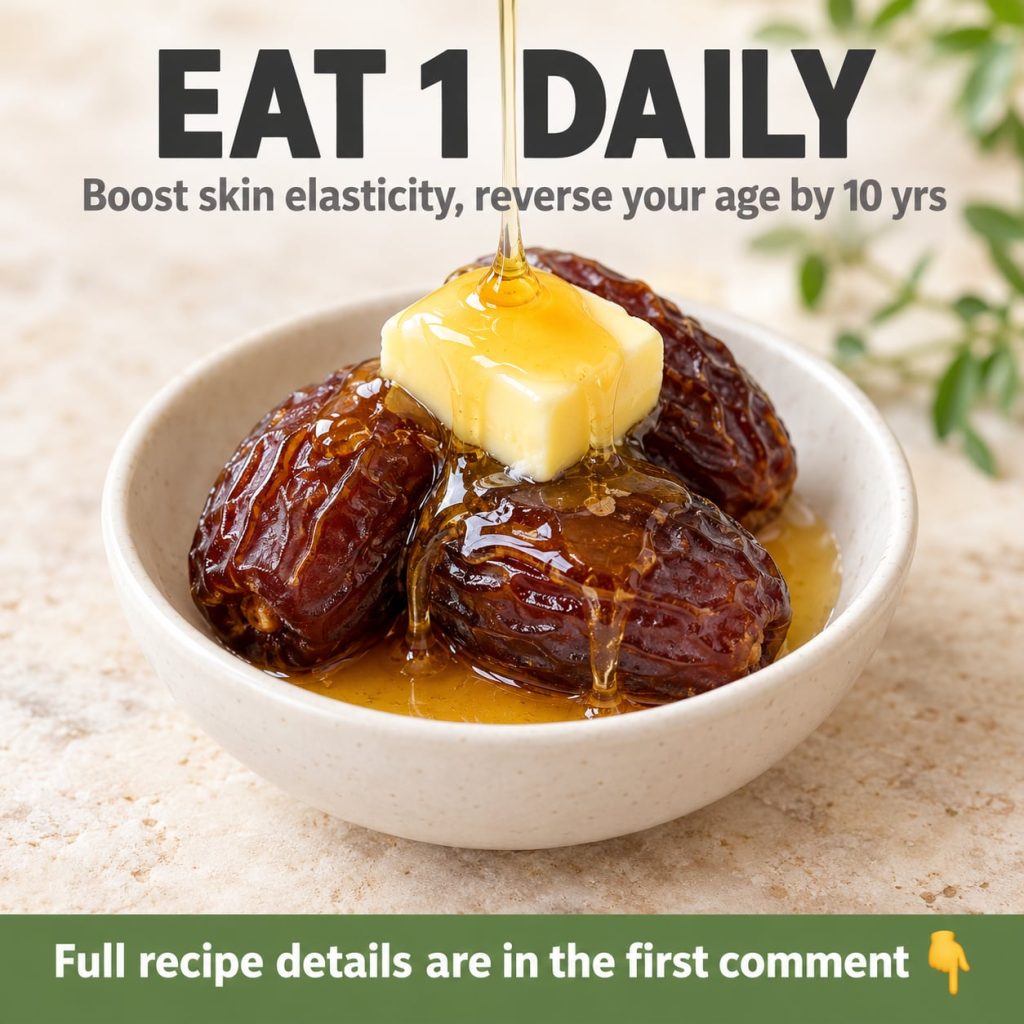A close-up of a simple snack made with dates butter and honey looking appetizing and healthy