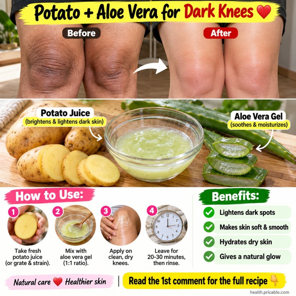 Freshly grated potato and a cut aloe vera leaf on a wooden cutting board ready for making a beauty remedy