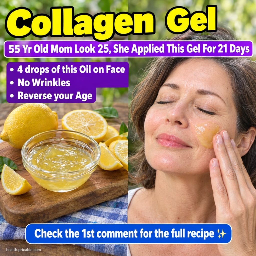 Ingredients for a DIY collagen gel including gelatin powder a bottle of aloe vera gel rose water and vitamin E oil arran