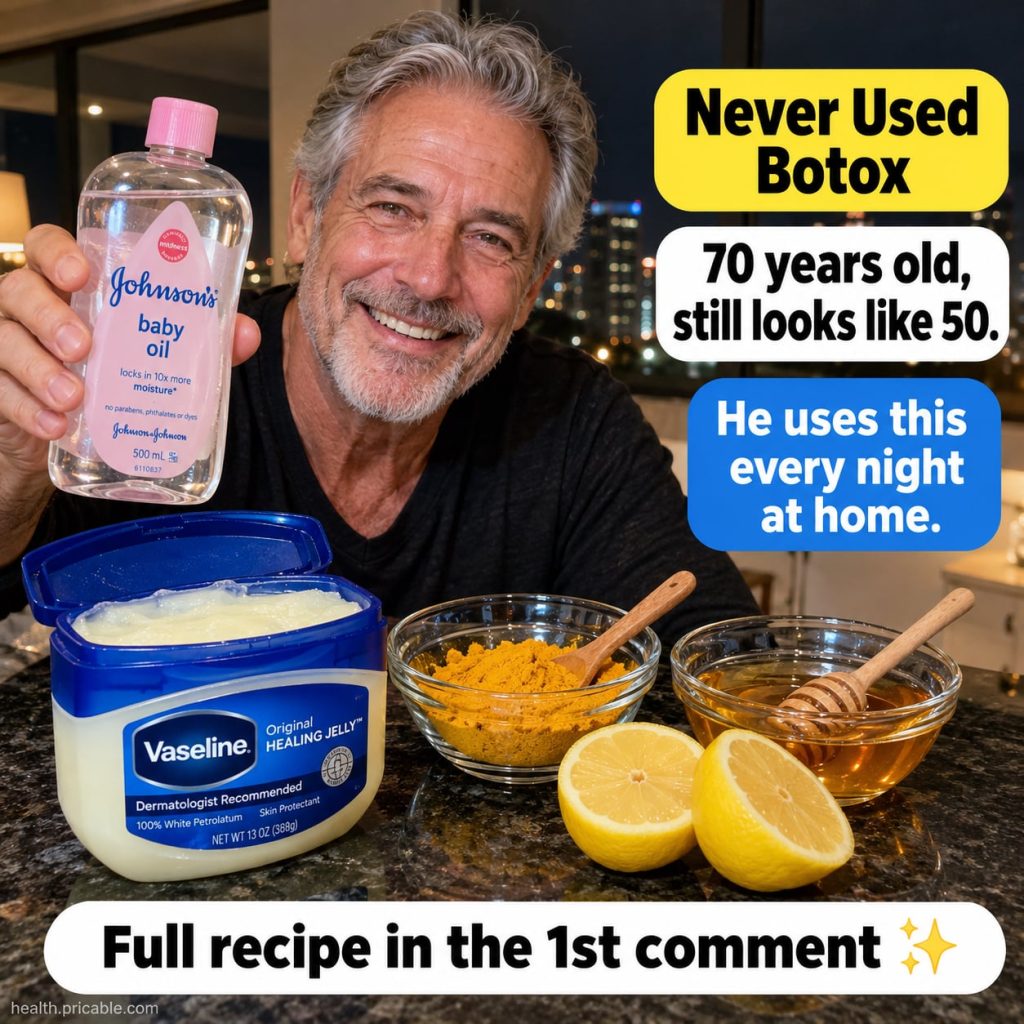 A smiling man with visibly smooth well-maintained skin looking younger than his age applying a natural oil to his face a