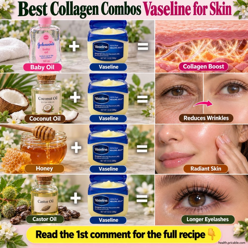 A woman gently applying a tiny amount of Vaseline to her under-eye area with her fingertip her skin looking soft and hyd