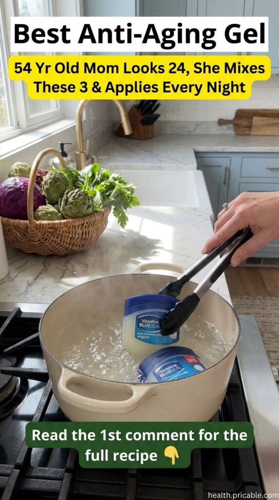 Two tubs of petroleum jelly being gently melted in a double boiler on a stove with a hand stirring one of the tubs